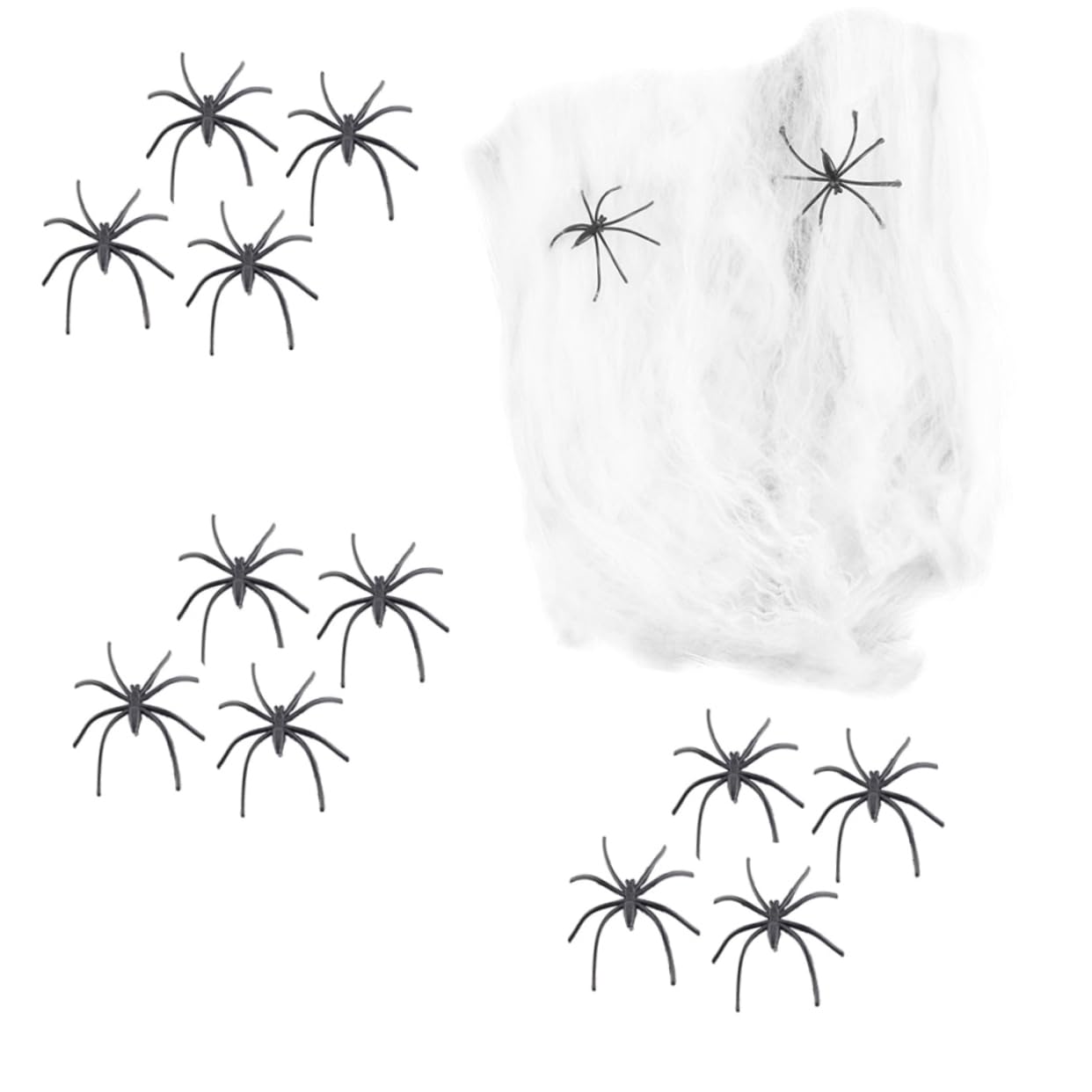 SUPVOX 2 Set Decorazione Halloween Ragno Cotone Allarmante Ragno di Halloween Sospeso Decorazioni Impostore Arredamento Ragnatela Ragnatele Bianca 10 Confezioni*2