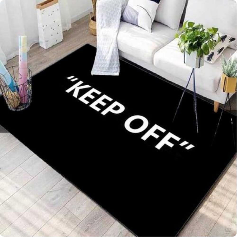 UNOMAK Keep Off Area Alfombras Alfombra De Piso Alfombra En Blanco Y Negro Sala De Estar Dormitorio Ventana De La Bahía Junto A La Cama Sofá Piso Decoración Alfombra De Alfombra Gris 80X150CM