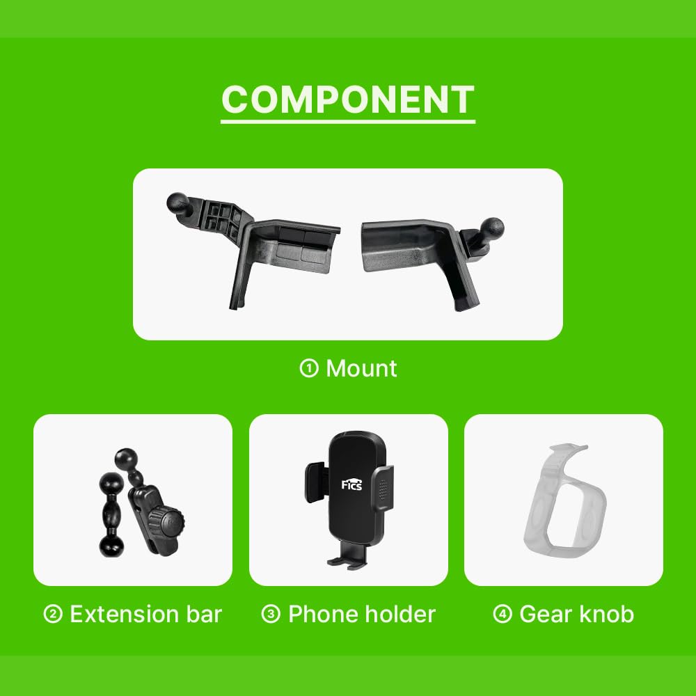 FICS EV9 Dostosowany uchwyt na telefon - czarny, uchwyt na monitor, kompatybilny z iPhone 15-11, Galaxy S24-S10 Series, KIA EV9