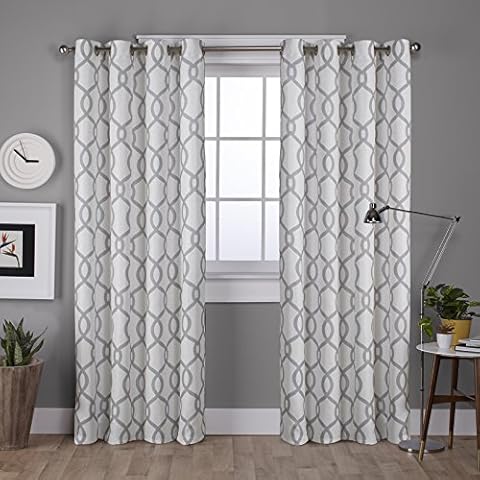 Exclusive Home Curtains Kochi Light Filtering Linen Blend Grommet Top Curtain Panel Pair, 54"x108", Dove Grey, 2 Piece Cover