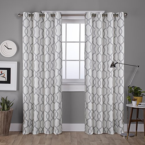 EXCLUSIVE HOME Kochi Light Filtering Linen Blend Grommet Top Curtain Panel Pair, 52x96, Dove Grey by Exclusive Home - Used condition - US$22.62
