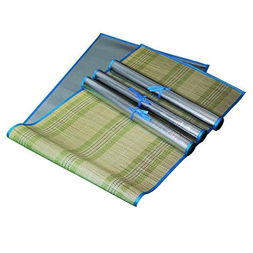 Beach Classic Straw Beach Mat Silver Metallic FOIL- 4 Pack - Quick-Drying, Rollable Outdoor Mats for Summer, Camping, Yoga, Picnic, Sunbathing - Portable, Water-Repellant - 24 x 72 Inch