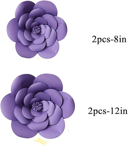 Miniatura 8 de YLY's love 4 flores de papel 3D gigantes para decoración de fiestas, bricolaje hechos a mano para telón de fondo de boda, despedida de soltera, baby