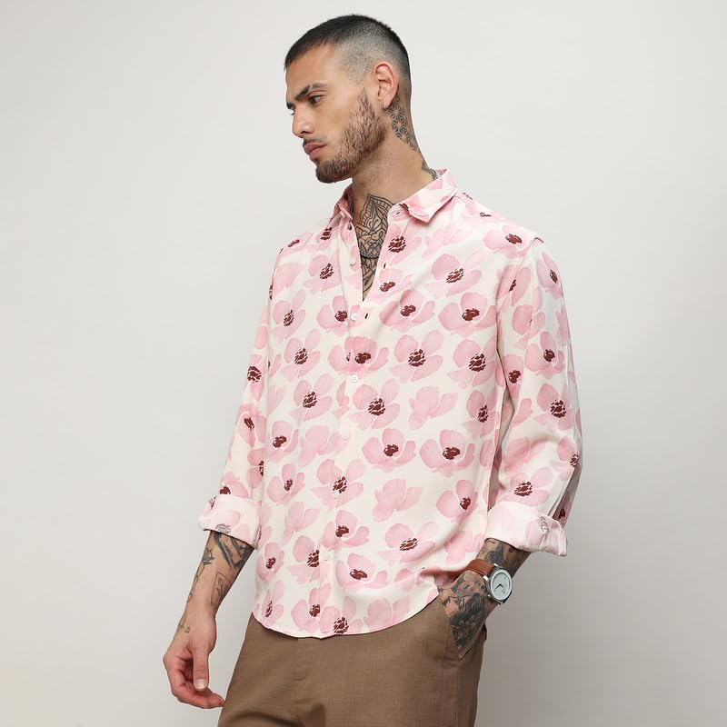 Image of CAHOOT Men's Shirt for Casual Wear |Regular Fit | Cotton Spread Collar Shirt Crafted with Regular Sleeve, Comfort Fit & High-Performance for Everyday Wear