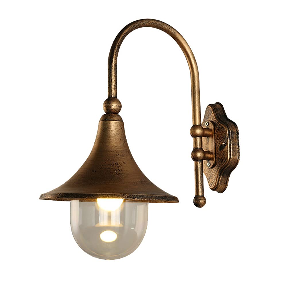 SXSCARKX American Retro Single Head Outdoor Wall Lantern Waterproof and Rustproof Sconce High Light Transmission Acrylic Lampshade Lamp Aisle Balcony Corridor