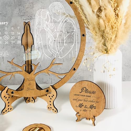 Image of Personalized Wedding Guest Book Alternative Drop Box, Rustic Maple Tree