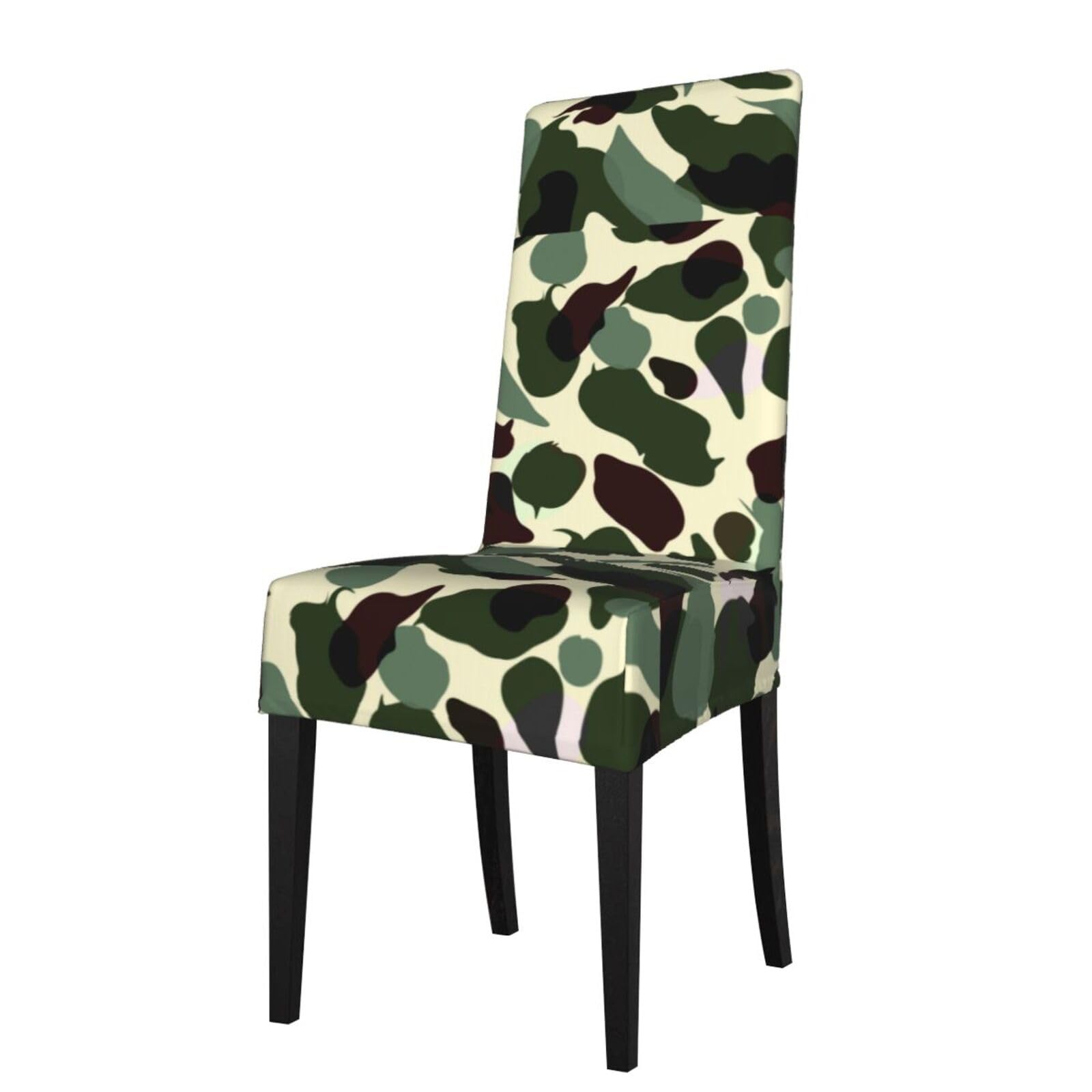 LKYMOH Classic Woodland Camo Print, Chair Covers Stretch Chair Slipcovers for Dining Room, for Party Pet Protection Universal Fit Soft Polyester