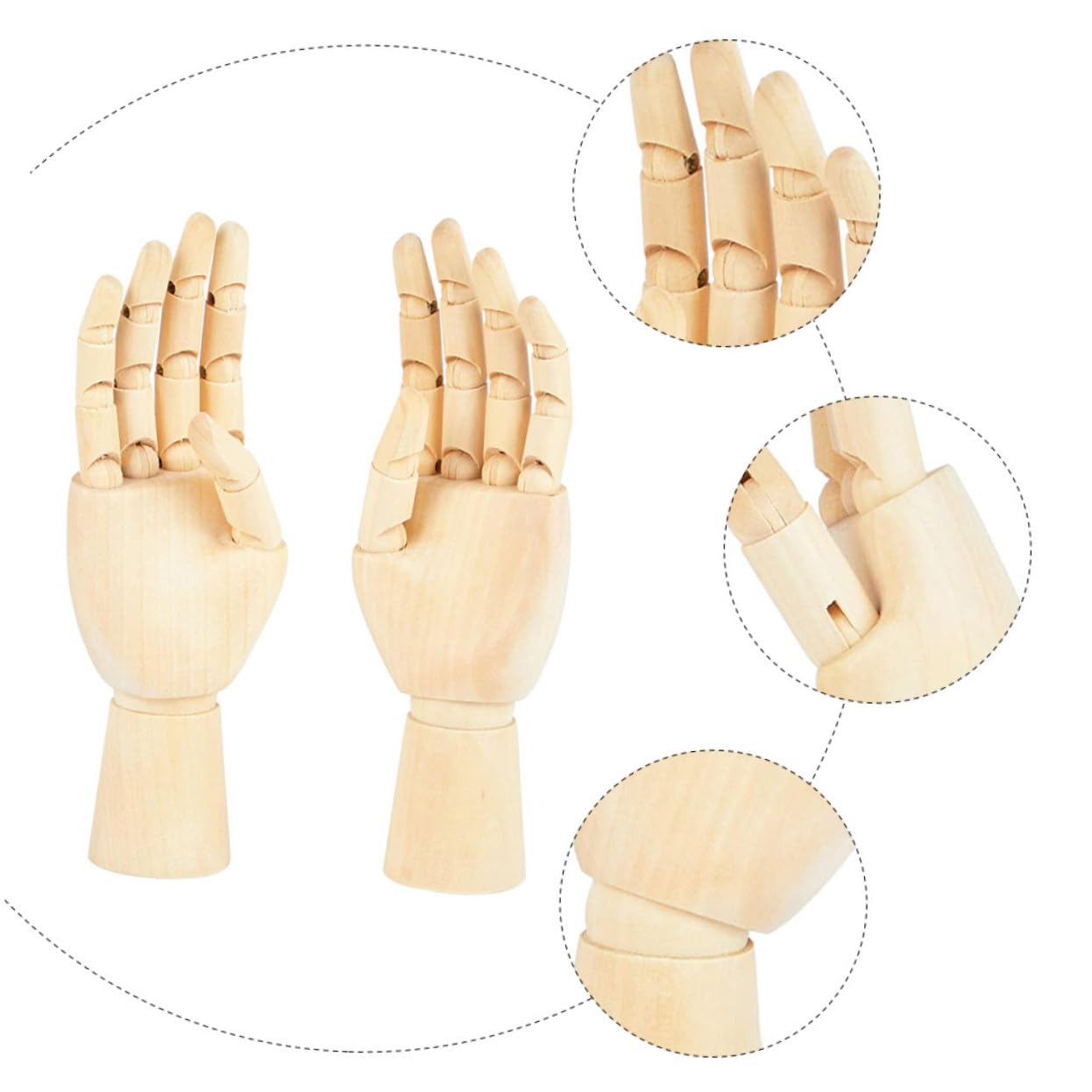 Modèles de Mains Articulées en Bois, 2 Pièces, Décoration de Bureau