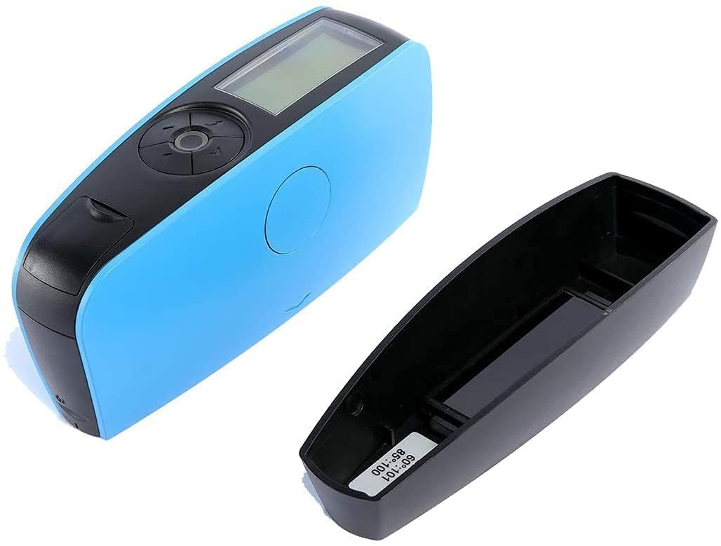 Gloss meter with its calibration plate