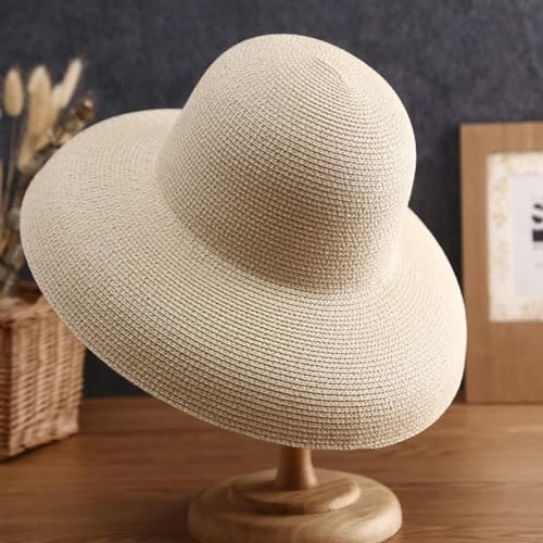 Sombrero de paja verano ala ancha para mujer miniatura 2