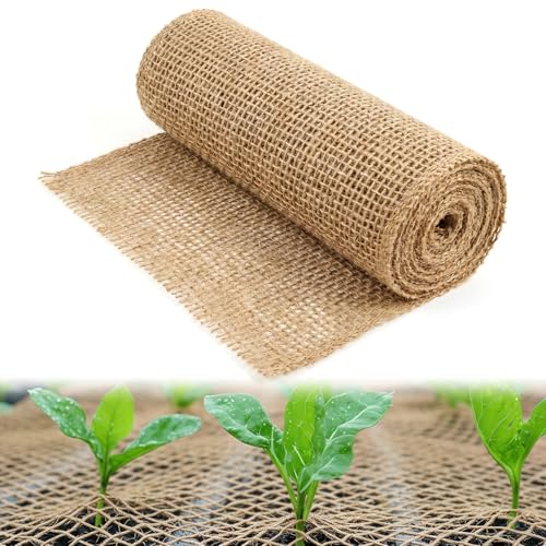 GliCraft 15 ft Long Jute Erosion Control Blanket Mesh Straw Blanket for Saving Soil 40 x 5 Yard - 50 Sq. Ft. Coverage Garden and Landscape Cover Mulch Slope Stabilizer Seed Protector