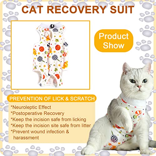 Image of Cat Recovery Suit, 1 PCS Pet Surgical Recovery Suit Pet Cone Alternative for Small Medium Pets, M