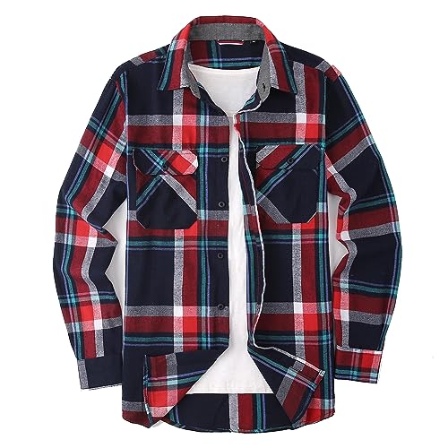 Alex Vando Mens Button Down Shirts Regular Fit Long Sleeve Casual Plaid Flannel Shirt