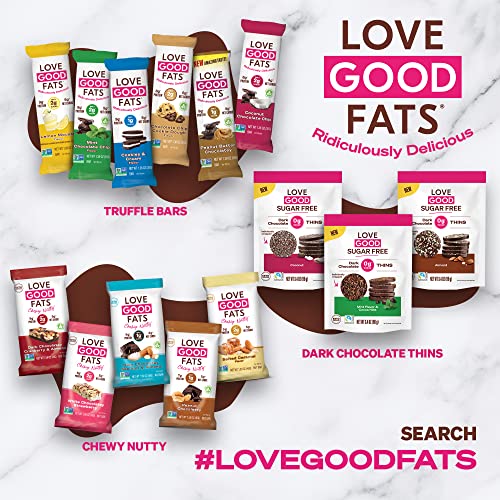 Love Good Fats Keto Bars, Truffle Coconut Chocolate Chip - Plant-Based Protein Snack, Low Carb, Low Sugar, Gluten Free, Non Gmo, 12 Pack #TOP6