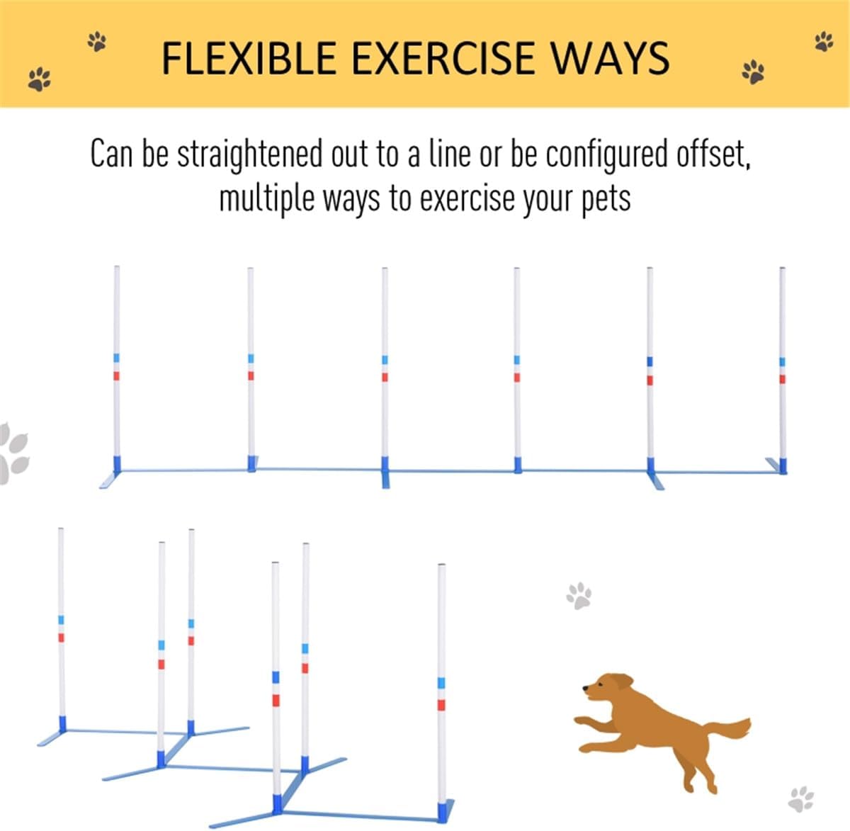 Professional Dog Agility Weave Pole Training Set for Outdoor and Indoor Canine Exercise and Skill Development