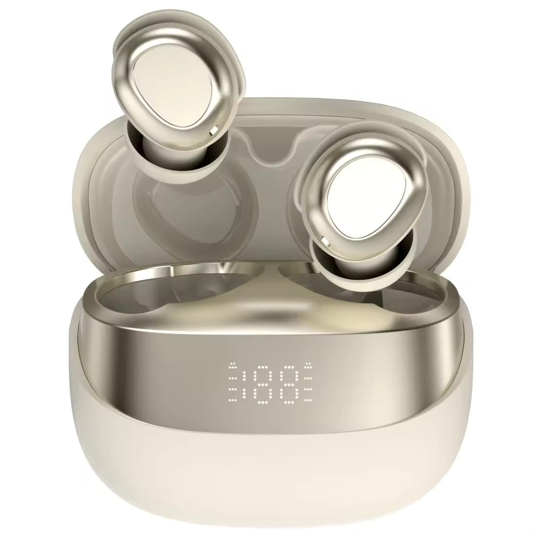 Sleep Earbuds - Auriculares inalámbricos Bluetooth 5.4, 3 g, ultraligeros, controlador de titanio de 6 mm, batería de 47 horas con funda, pantalla LED, control táctil, resistentes al sudor
