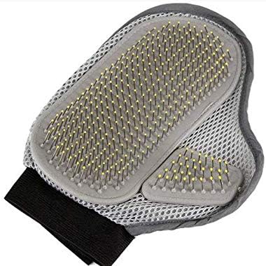 Pawsindia Pet Bathing Gloves Grooming Glove and Pet Shedding Hair Remover, Deshedding Bathing Cleaning Petting Massage Mitt for Dog, Cat, Equine, Horse, Puppy, Rabbit, Animal