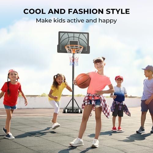Kids Basketball Hoop, 3.6-7 FT Height Easy Adjustable, Portable Basketball Hoop Outdoor Indoor for Kids/Teens/Youth, 30" Backboard4