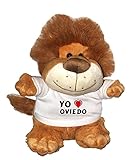 León de peluche (Fetzy) con Amo Oviedo en la camiseta (ciudad / asentamiento)