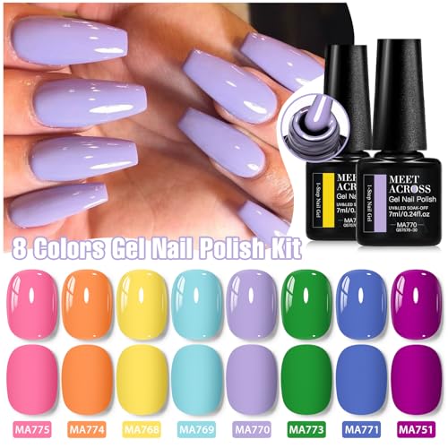 Set de esmaltes gel 8 piezas 3 en 1 MEET ACROSS miniatura 5