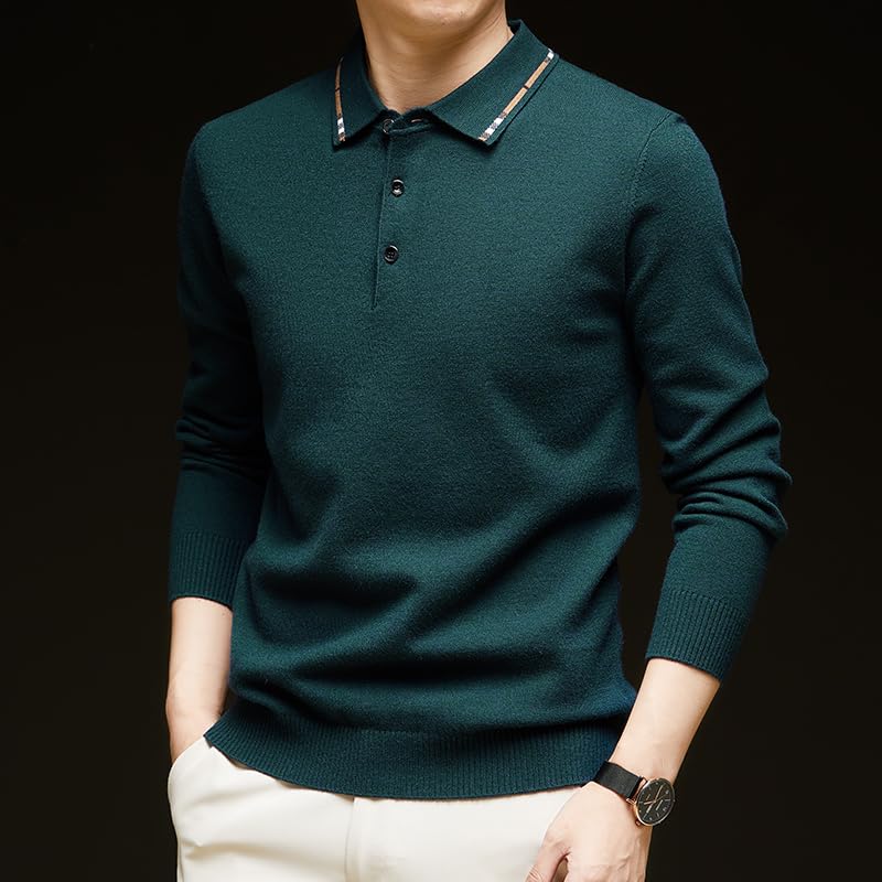 Mens Quarter Button Sweater Lapel Pullover Sweater Fashion Casual Knit Pullover Sweater Knitted Polo Sweater4