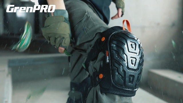 Image of GRENPRO Heavy Duty Work Knee Pads, Quick Release Buckle for Construction | Hard anti-collision outer shell; soft gel & foam cushion; breathable mesh; ideal for gardening , tiling & flooring
