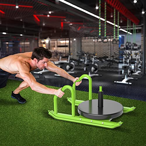 Kipika Weight Sled, Workout Sled, Fitness Strength Training Sled, Speed Training Sled For Training Outdoor, Improves Speed And Muscle Strength, Suitable For 1" & 2" Weight Plate, Green #TOP4