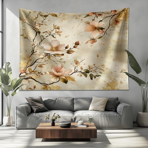 Tenture murale art dore pour creer une ambiance zen et boheme dans son salon