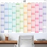 PACKLIST® Calendario da parete 2027 del Regno Unito, elegante 12 mesi, formato A1, planner da parete 2026 per casa, studio, lavoro e pianificazione familiare, grande calendario da parete colorato