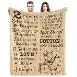 Fluffy Time 2 Year Anniversary Wedding Gifts for Him Her Romantic Second Wedding for Him Her Happy A