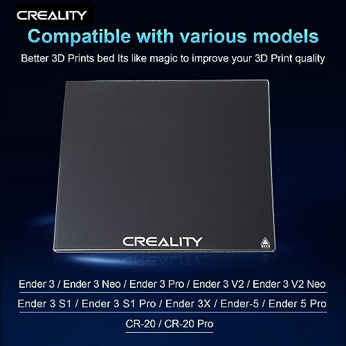 Creality Official Ender 3 Glass Bed Upgraded, High Hardness Durable Glass Platform For 3D Printer, Tempered Glass Build Plate For Ender 3 Pro, Ender 5, Ender 5 Pro, Ender 3 V2, 235X235×4Mm #TOP5