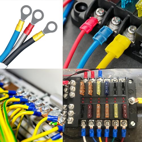 Cosses à anneau isolées smseace : kit de 200 connecteurs électriques - 6