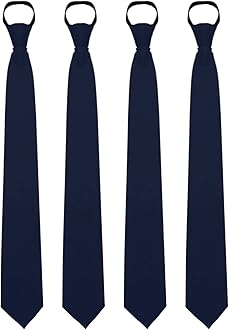 Mantieqingway Pre-tied Adjustable Zipper Neck Ties for Men 3.15' 'Mens Necktie for Office Graduation School Uniforms