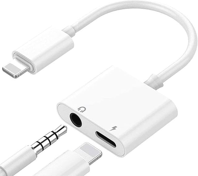 [Apple MFi Certified] Headphone Adapter for iPhone 13, 2 in 1 Lightning to 3.5mm AUX Audio + Charger Splitter Compatible with iPhone 13/12/11/XS/XR/X 8/iPad