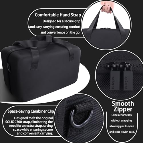 co2CREA Hart Reise Schutz Hülle Etui Tasche für Anker SOLIX C300 /C300X Tragbare Powerstation 300W Outdoor Solargenerator, Nur Tragetasche