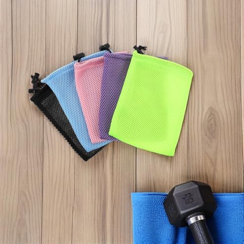 Bolsas de malla pequeñas para almacenamiento y viaje PRETYZOOM con cordón ajustable, 10 unidades 5