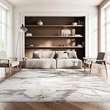 SAFAVIEH Craft Collection Area Rug - 8' x 10', Grey & Gold, Modern Abstract Design, Non-Shedding & Easy Care, Ideal for High Traffic Areas in Living Room, Bedroom (CFT877F)