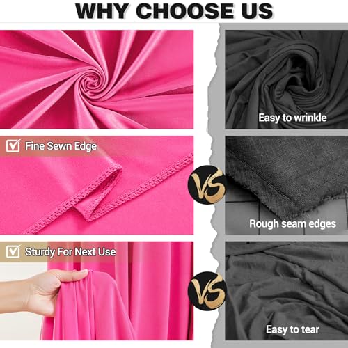 10x10ft Hot Pink Backdrop Curtain Panels for Parties - Wrinkle Free Polyester Photo Curtain Backdrop Wedding Back Drop Fabric Drapes for Party Decorations Background for Photography by Wish Care - Used condition - Image 5