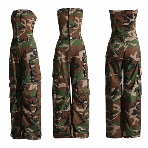 Voghtic Denim Jumpsuit for Women, Camo Jumpsuit for Women, Camouflage Jumpsuits for Women
