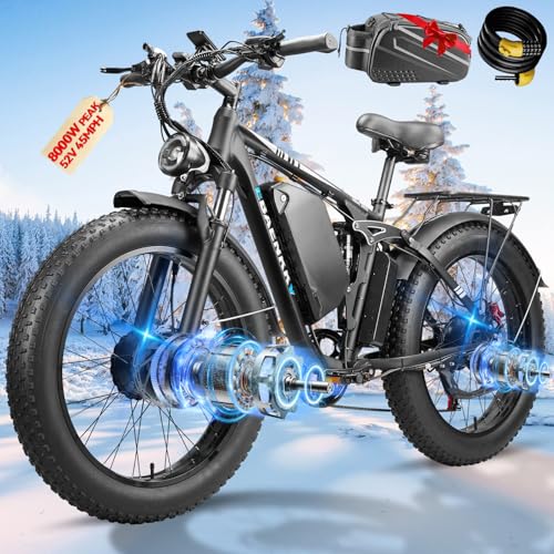 8000W Peak Dual Motor Electric Bike for Adults 45MPH -