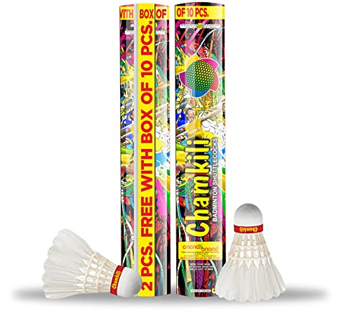 LASERGURU Chamkili First Grade Round Feather Crown and First Grade EVA Bottom Badminton Shuttlecock Tube of 12Pcs. (White) (B09NNDV1V8) Amazon Price History, Amazon Price Tracker