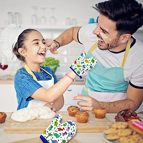 Kids Oven Mitts For Children Cooking Supplies,Kids Baking Gloves For Toddler (Dinosaur) #TOP4