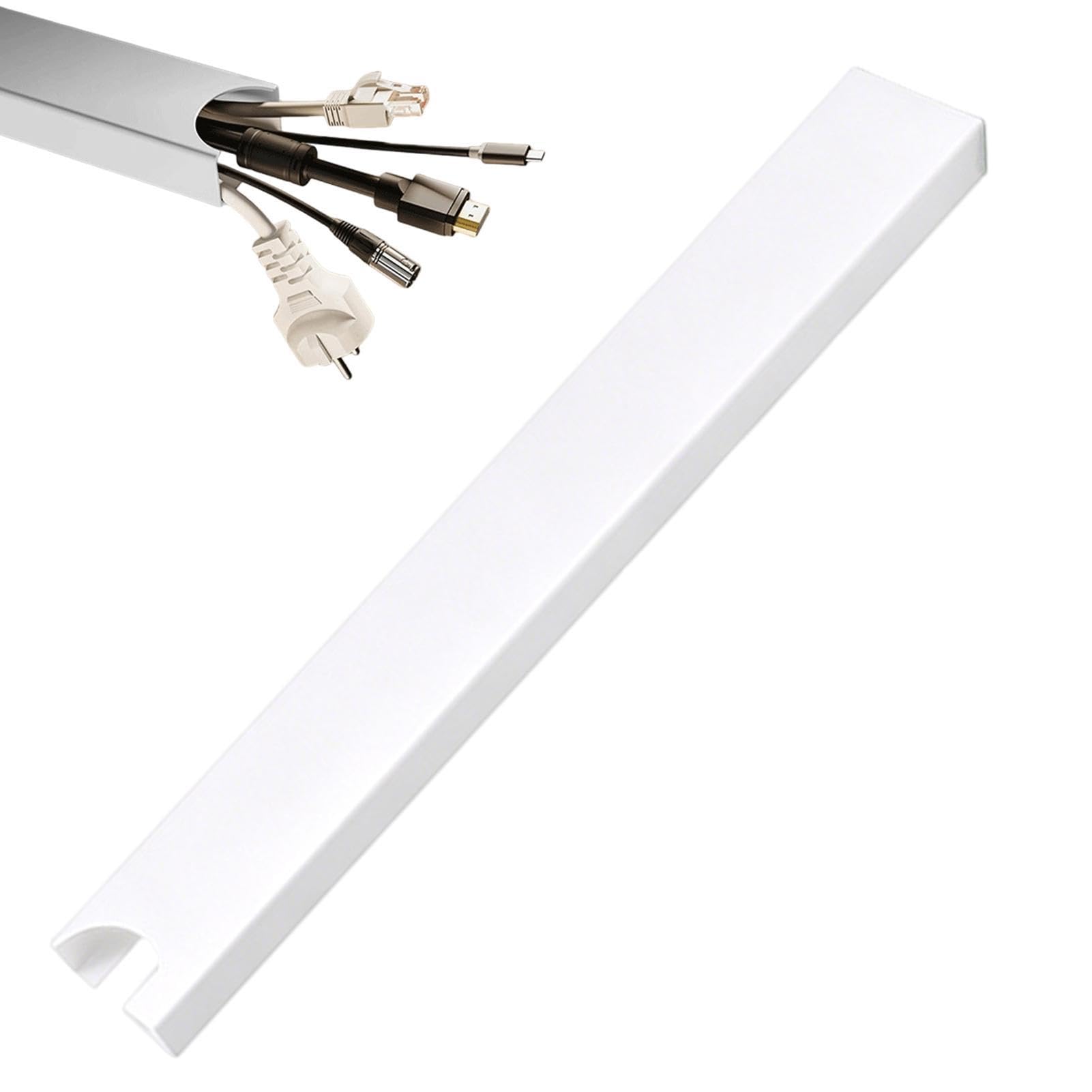 Canaleta Para Cables,Magnético Vertical Sin Taladro 37,8 Cm Bajo Escritorio,Organizador de Cables para Escritorio | Para Dormitorio Sala De Estudio Hogar Apartamento Residencia Universitaria Oficina