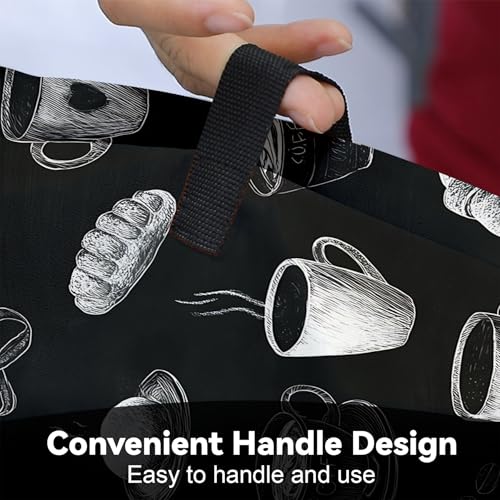 Image of Universal Coffee Maker Cover, Durable Polyester Lightweight Long-Lasting Dustproof Cotton Blend Appliance Protector for Kitchen Countertops (Black and White)