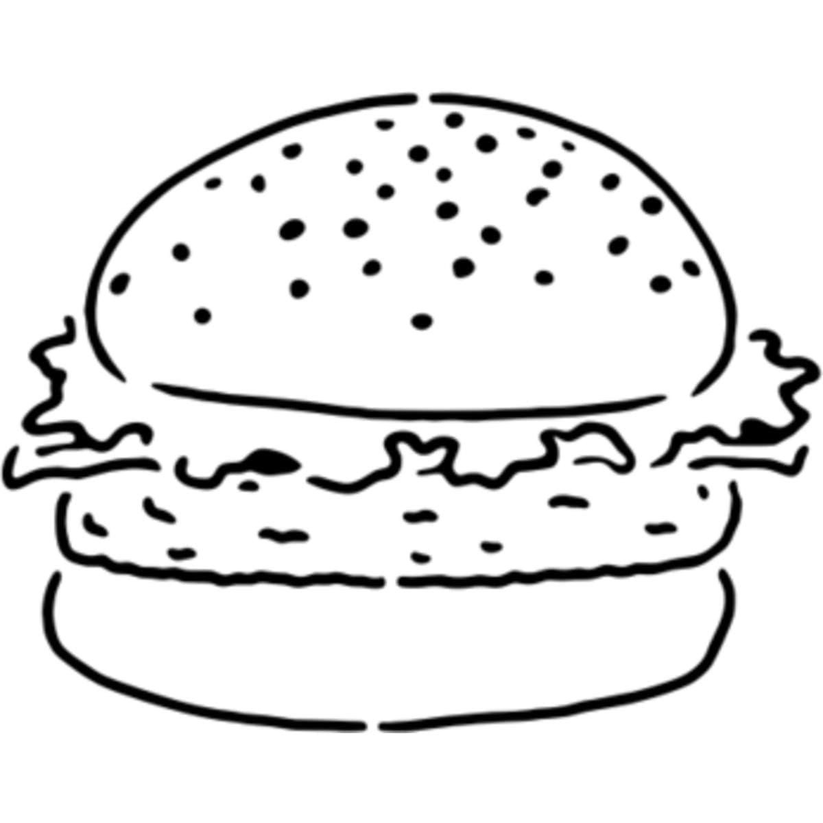 Azeeda 'Burger' Reusable Stencil – Durable Decorative Template for Painting and Spraying on Walls, Tiles, Wood, Fabric & Craft Projects - S (A6) (WS00064082)