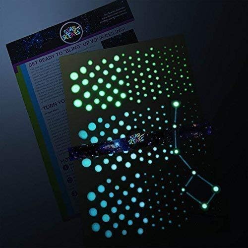 Constellation Sign and Realistic Glow in the Dark Star Kit 16 Zodiac Stickers to Choose From | Dome Shaped Circles in 5 Sizes + 3 Colors Give a Breath-Taking Illusion of Depth | Glows All Night