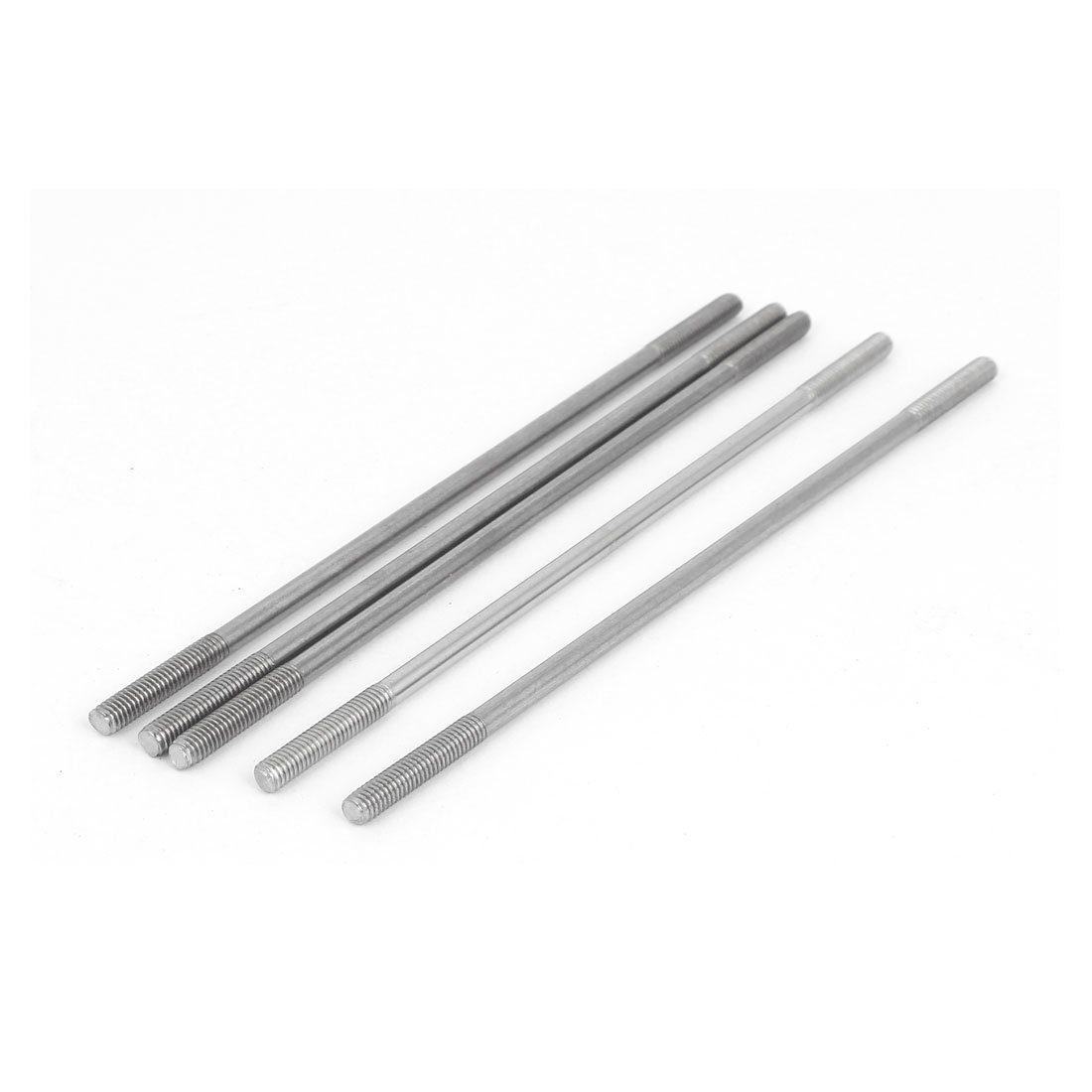 Uxcell Silver Sourcingmap M4x130mm 304 Stainless Steel Double End Threaded Stud Screw Bolt 5Pcs