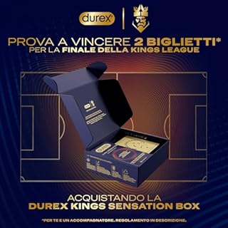 Durex Kings Sensation Box, limited edition: 18 Preservativi Nude Sensation in Nitrile, Senza Lattice, Ultrasottili e Extra Lubrificati, vestibilità Regular + 15 Sensation Cards di Durex e Kings League
