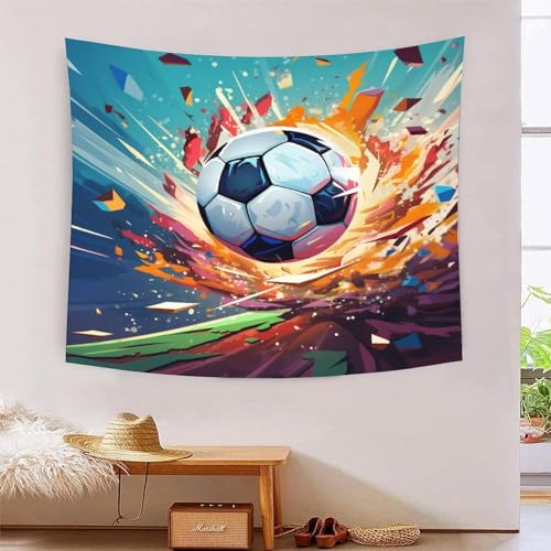Tapisserie football 3D effet visuel saisissant grand tissu mural