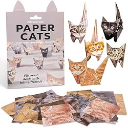 Origami Paper Cats, 50pcs DIY 3D Paper Cats Origami Animal Kit, DIY Creative Activity, Travel Toys Craft Gifts for Kids Ages 4, 5, 6, 7, 8, 9